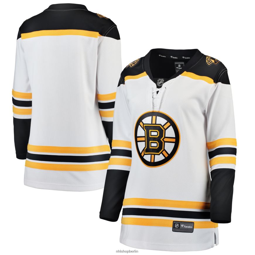 Frauen NHL Weißes Auswärtstrikot mit Fanatics-Logo der Boston Bruins Kleidung BF680T760