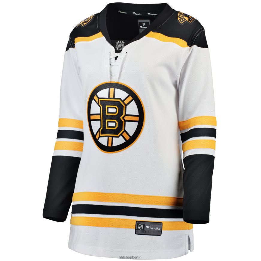 Frauen NHL Weißes Auswärtstrikot mit Fanatics-Logo der Boston Bruins Kleidung BF680T760