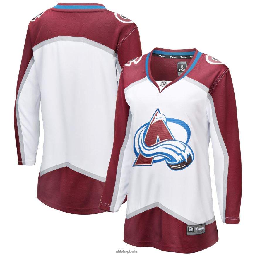 Frauen NHL Weißes Blanko-Auswärtstrikot mit Logo der Colorado Avalanche Fanatics Kleidung BF680T927