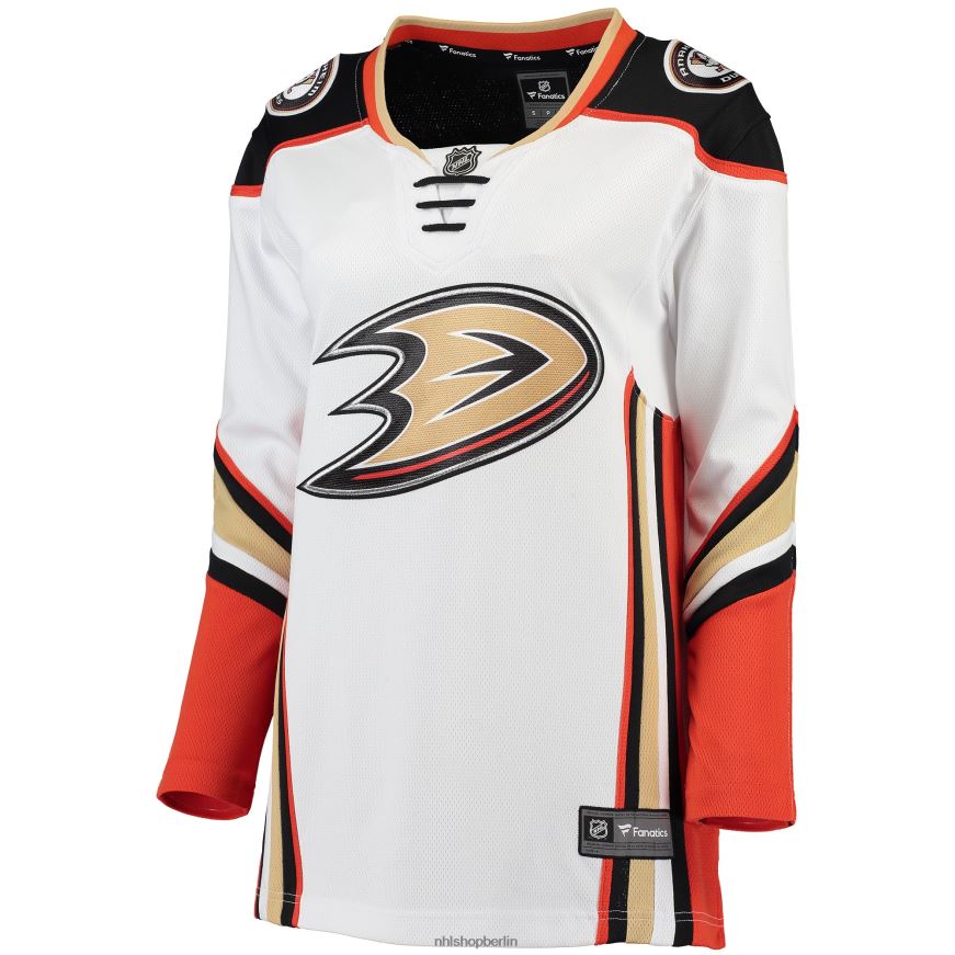 Frauen NHL Weißes Breakaway-Auswärtstrikot der Anaheim Ducks mit Fanatics-Logo Kleidung BF680T1310