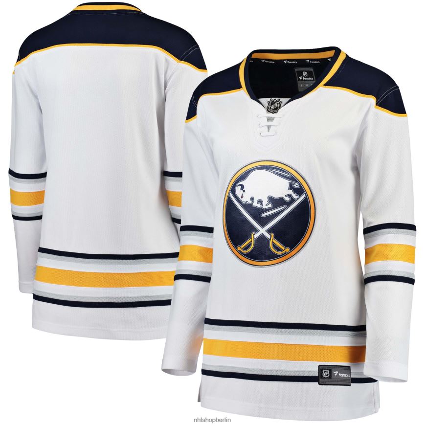 Frauen NHL Weißes Breakaway-Auswärtstrikot der Buffalo Sabres mit Fanatics-Logo Kleidung BF680T1005