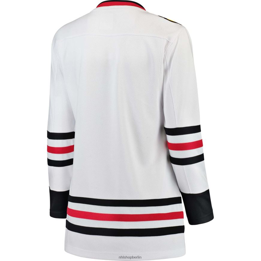 Frauen NHL Weißes Breakaway-Auswärtstrikot der Chicago Blackhawks mit Fanatiker-Logo Kleidung BF680T1727