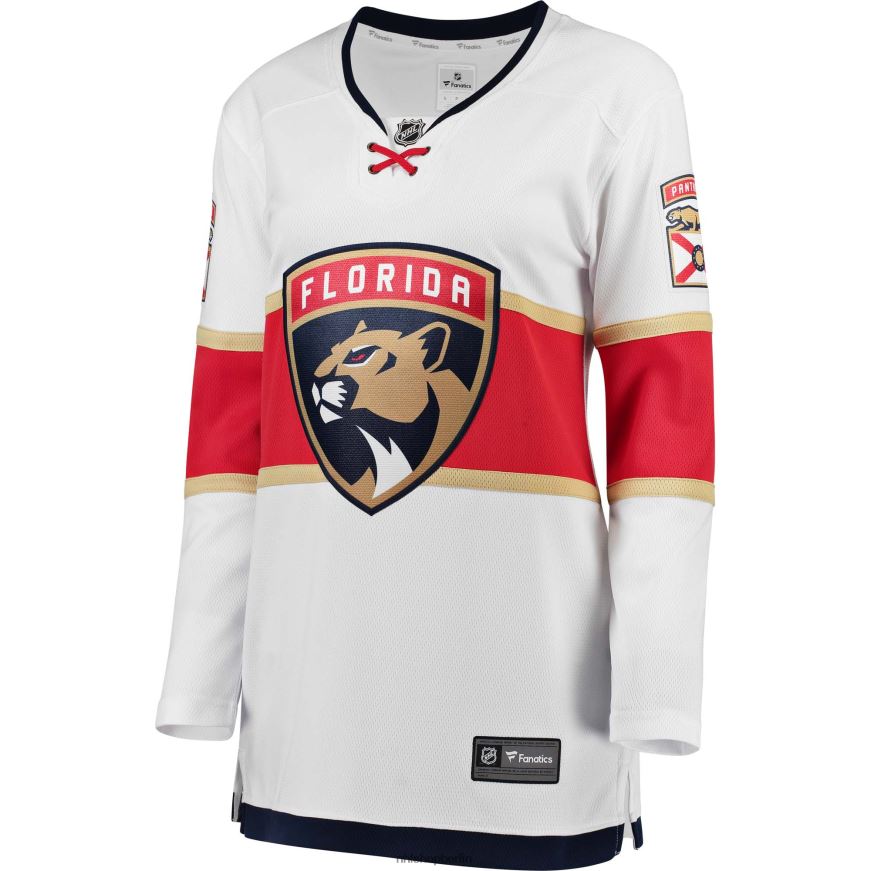 Frauen NHL Weißes Breakaway-Auswärtstrikot der Florida Panthers mit Fanatics-Logo Kleidung BF680T1718