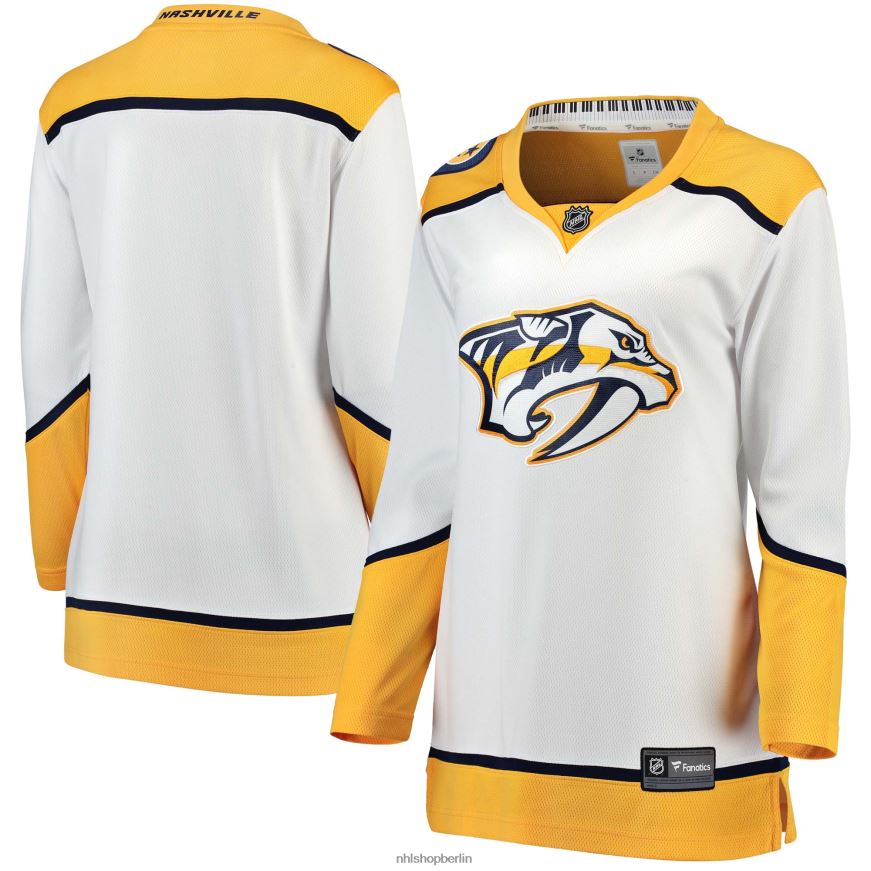 Frauen NHL Weißes Breakaway-Auswärtstrikot der Nashville Predators mit Fanatics-Logo Kleidung BF680T2410