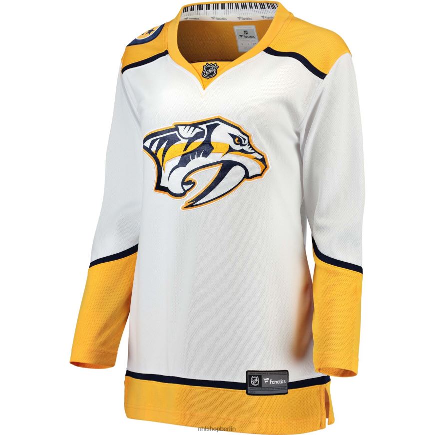 Frauen NHL Weißes Breakaway-Auswärtstrikot der Nashville Predators mit Fanatics-Logo Kleidung BF680T2410