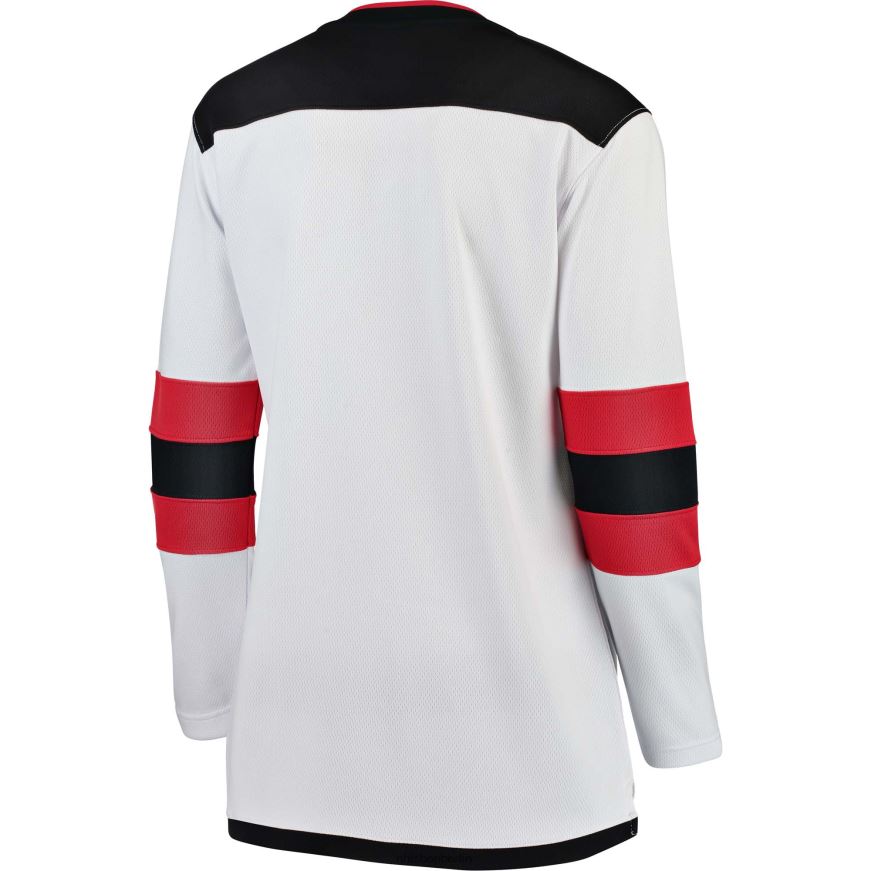 Frauen NHL Weißes Breakaway-Auswärtstrikot der New Jersey Devils mit Fanatics-Logo Kleidung BF680T1087