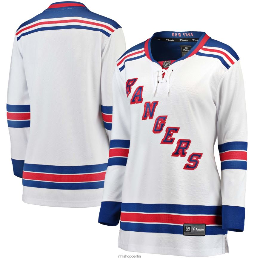 Frauen NHL Weißes Breakaway-Auswärtstrikot der New York Rangers mit Fanatics-Logo Kleidung BF680T479