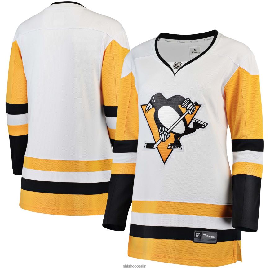 Frauen NHL Weißes Breakaway-Auswärtstrikot der Pittsburgh Penguins mit Fanatics-Logo Kleidung BF680T1729