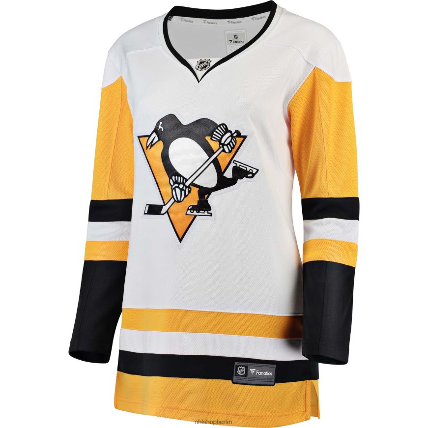 Frauen NHL Weißes Breakaway-Auswärtstrikot der Pittsburgh Penguins mit Fanatics-Logo Kleidung BF680T1729