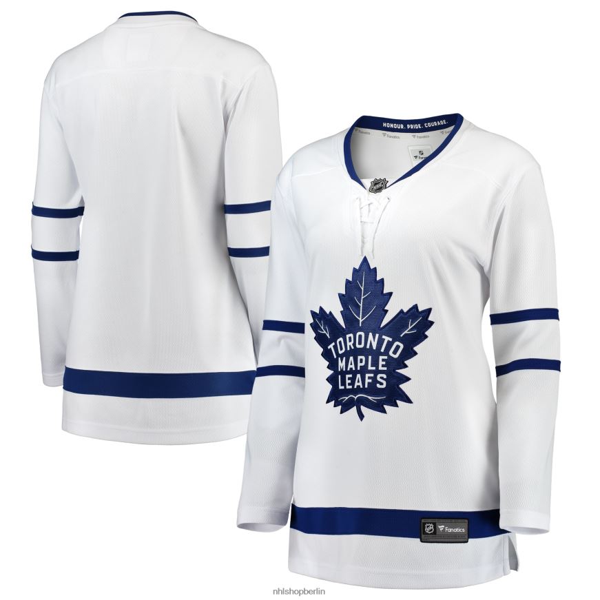 Frauen NHL Weißes Breakaway-Auswärtstrikot der Toronto Maple Leafs mit Fanatics-Logo Kleidung BF680T1264