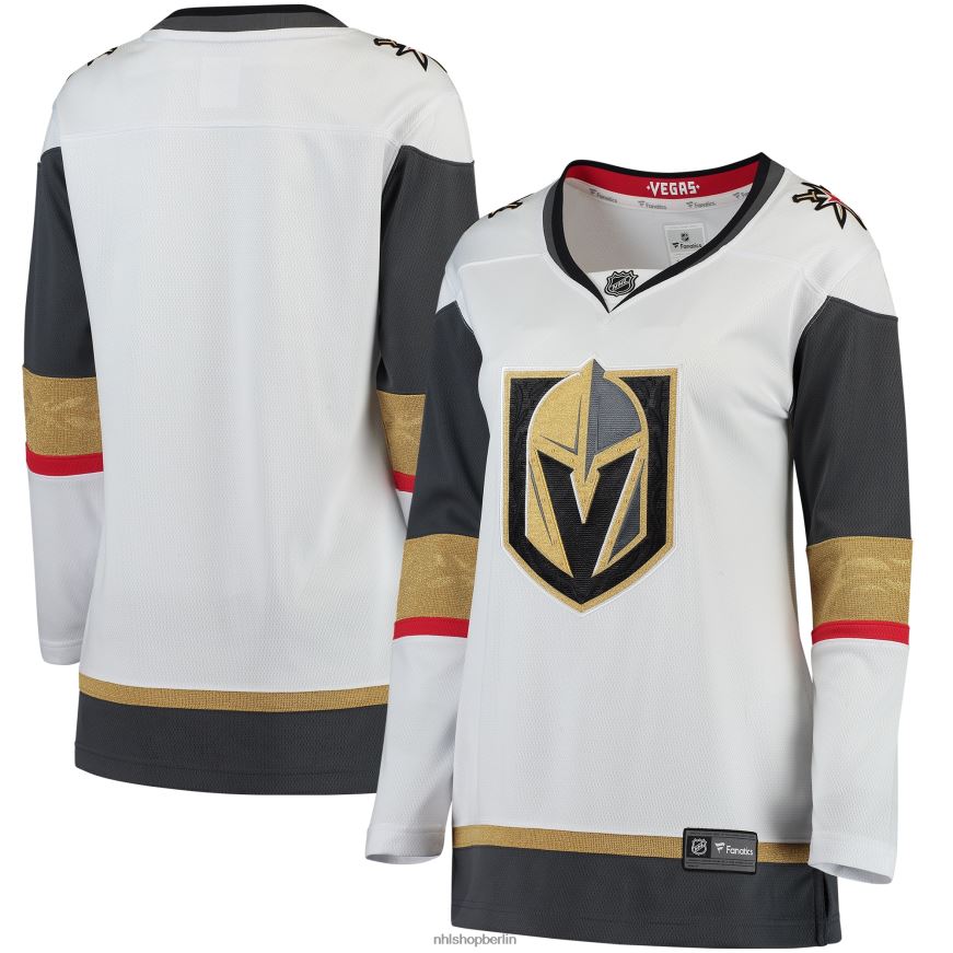 Frauen NHL Weißes Breakaway-Auswärtstrikot der Vegas Golden Knights mit Fanatics-Logo Kleidung BF680T683