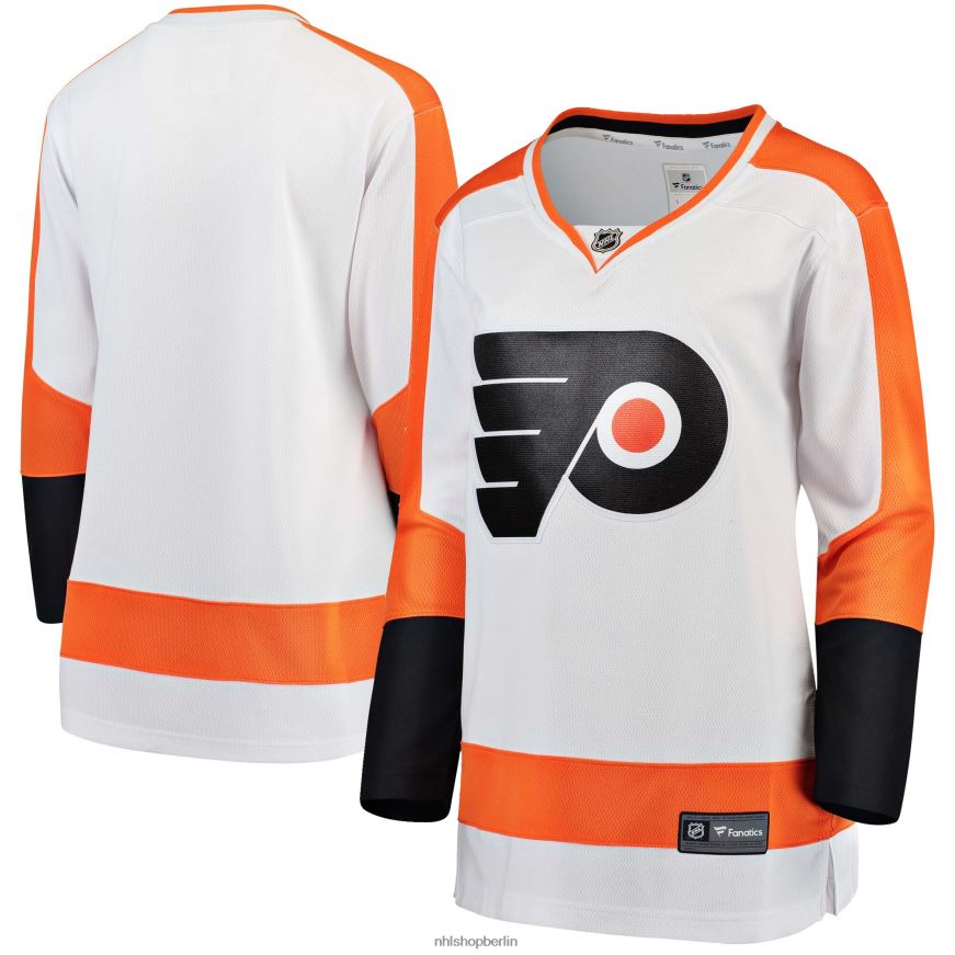 Frauen NHL Weißes Breakaway-Auswärtstrikot mit Fanatics-Logo der Philadelphia Flyers Kleidung BF680T1707