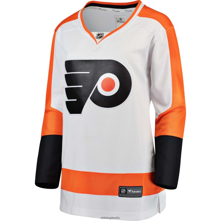 Frauen NHL Weißes Breakaway-Auswärtstrikot mit Fanatics-Logo der Philadelphia Flyers Kleidung BF680T1707