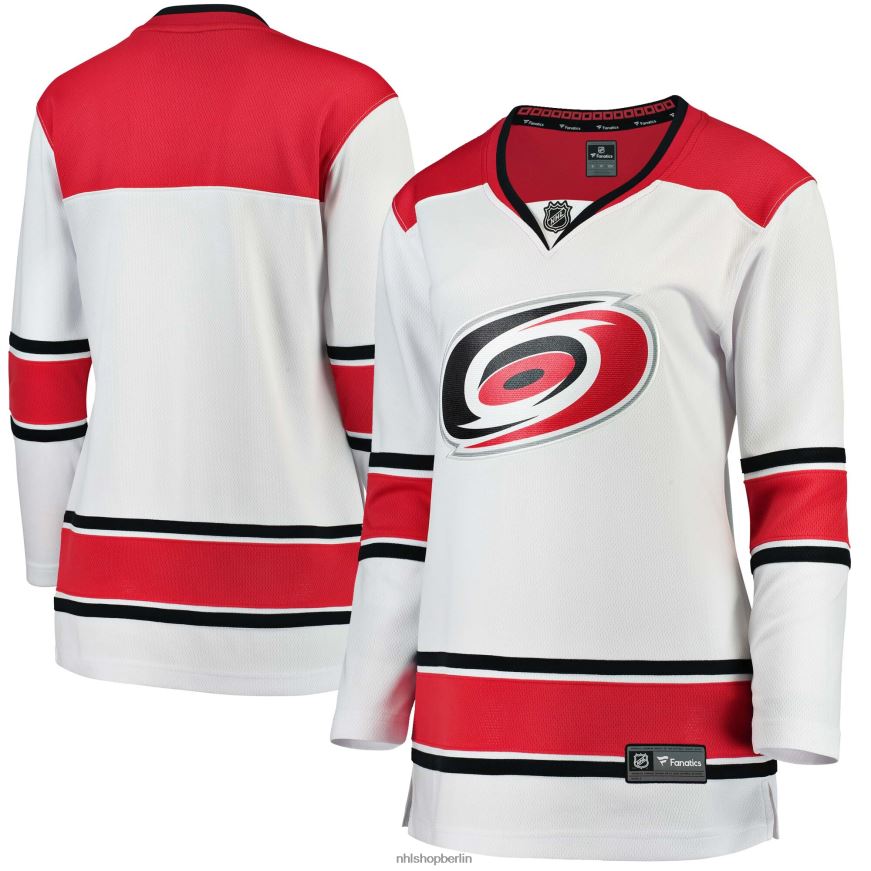 Frauen NHL Weißes Breakaway-Auswärtstrikot mit Fanatiker-Logo der Carolina Hurricanes Kleidung BF680T997