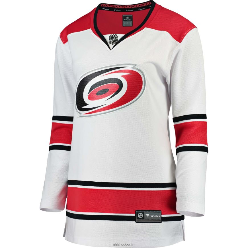 Frauen NHL Weißes Breakaway-Auswärtstrikot mit Fanatiker-Logo der Carolina Hurricanes Kleidung BF680T997