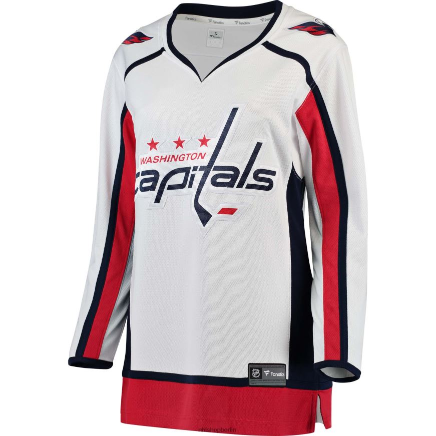 Frauen NHL Weißes Breakaway-Auswärtstrikot mit Fanatiker-Logo der Washington Capitals Kleidung BF680T1742