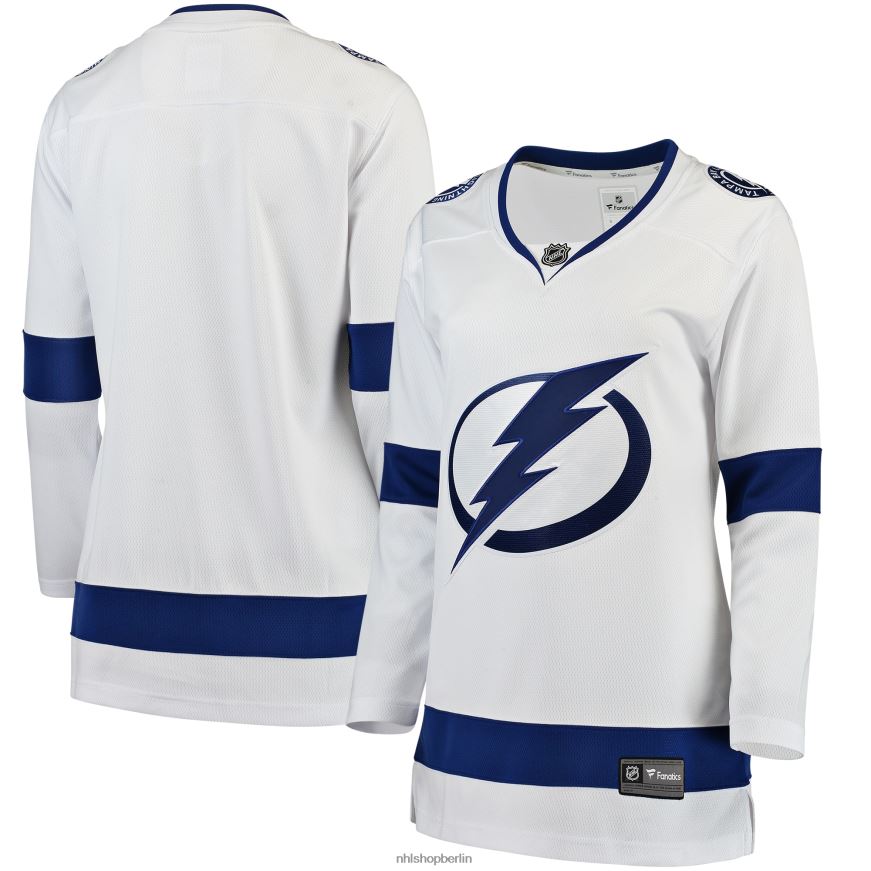 Frauen NHL Weißes Breakaway-Auswärtstrikot mit Tampa Bay Lightning Fanatics-Logo Kleidung BF680T1758