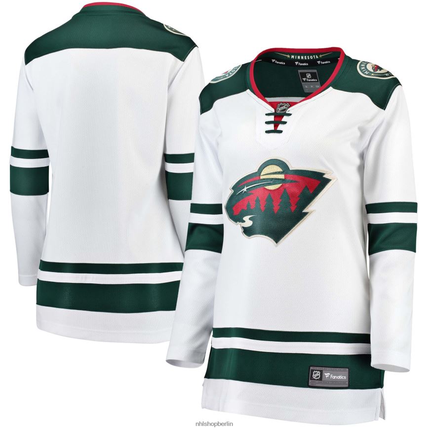 Frauen NHL Weißes Breakaway-Auswärtstrikot mit dem Logo der Minnesota Wild Fanatics Kleidung BF680T1188