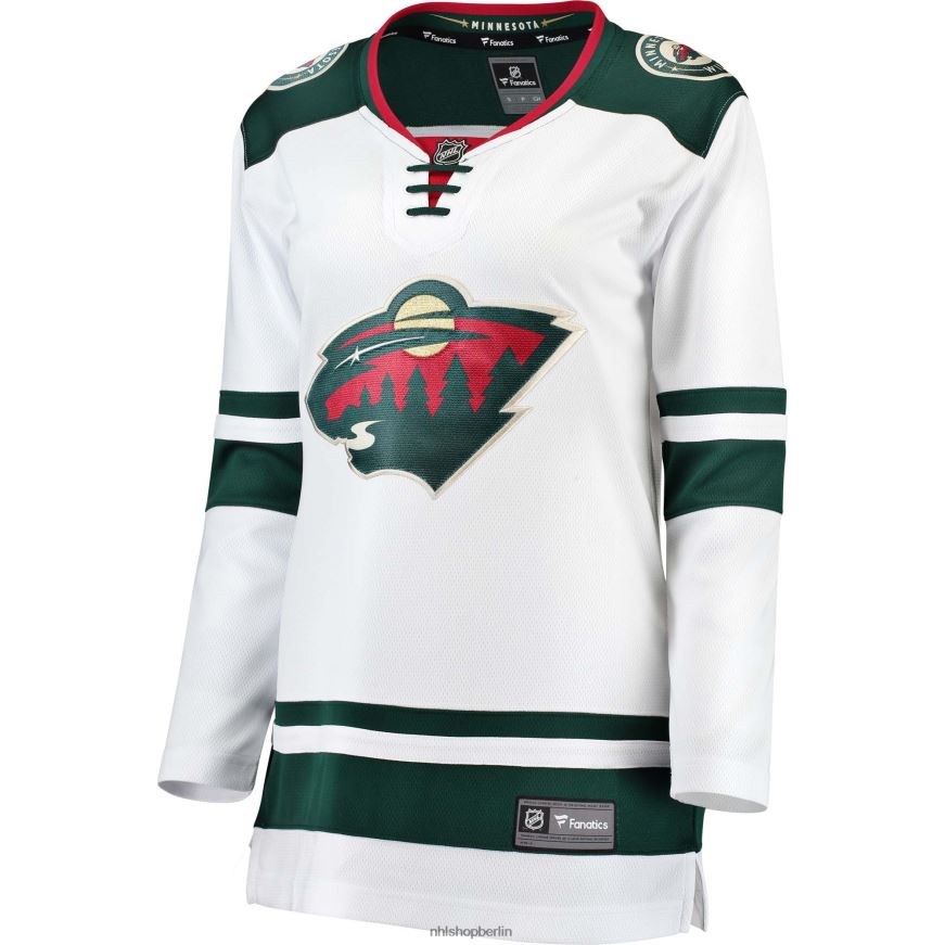 Frauen NHL Weißes Breakaway-Auswärtstrikot mit dem Logo der Minnesota Wild Fanatics Kleidung BF680T1188