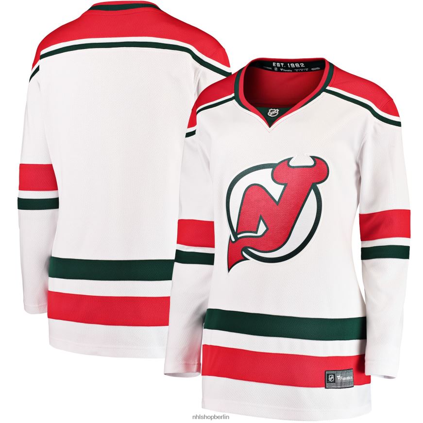 Frauen NHL Weißes Heritage Premier Breakaway-Trikot der New Jersey Devils Fanatics 2022/23 Kleidung BF680T1082