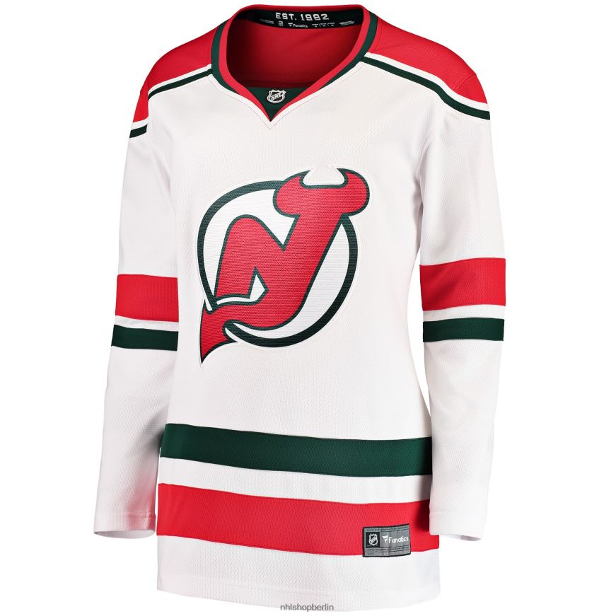 Frauen NHL Weißes Heritage Premier Breakaway-Trikot der New Jersey Devils Fanatics 2022/23 Kleidung BF680T1082