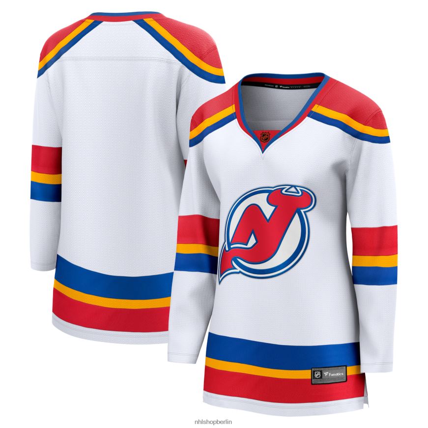 Frauen NHL Weißes Special Edition 20 Breakaway Blanko-Trikot der New Jersey Devils mit Fanatics-Logo Kleidung BF680T937