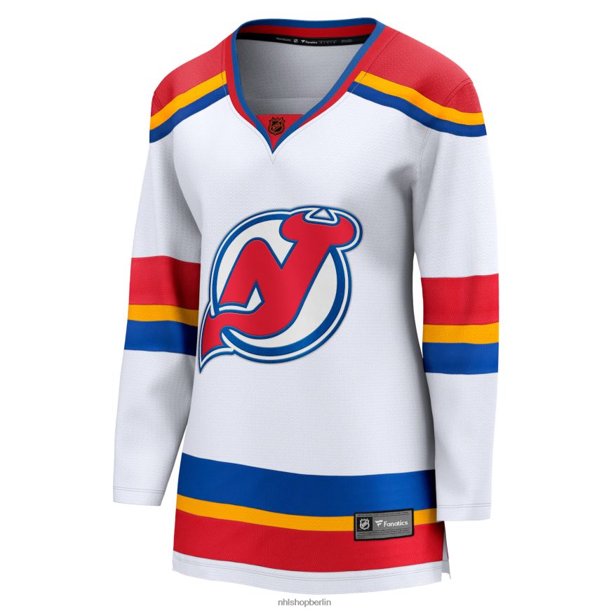 Frauen NHL Weißes Special Edition 20 Breakaway Blanko-Trikot der New Jersey Devils mit Fanatics-Logo Kleidung BF680T937