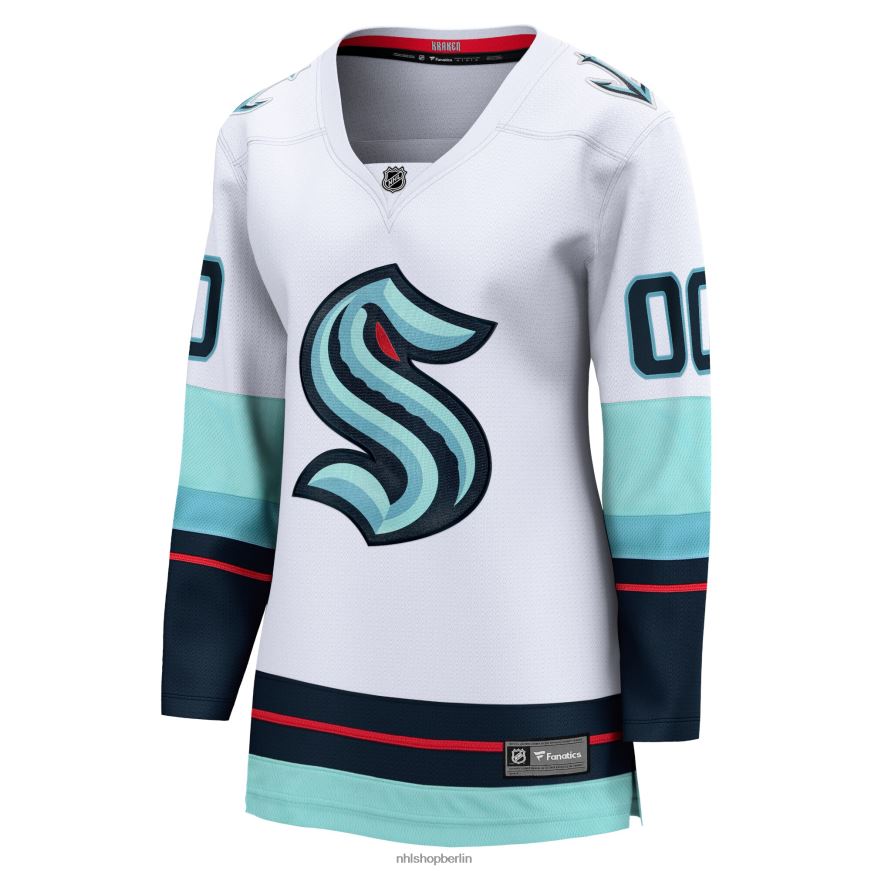 Frauen NHL Weißes individuelles Auswärtstrikot der Marke „Seattle Kraken Fanatics“ Kleidung BF680T620