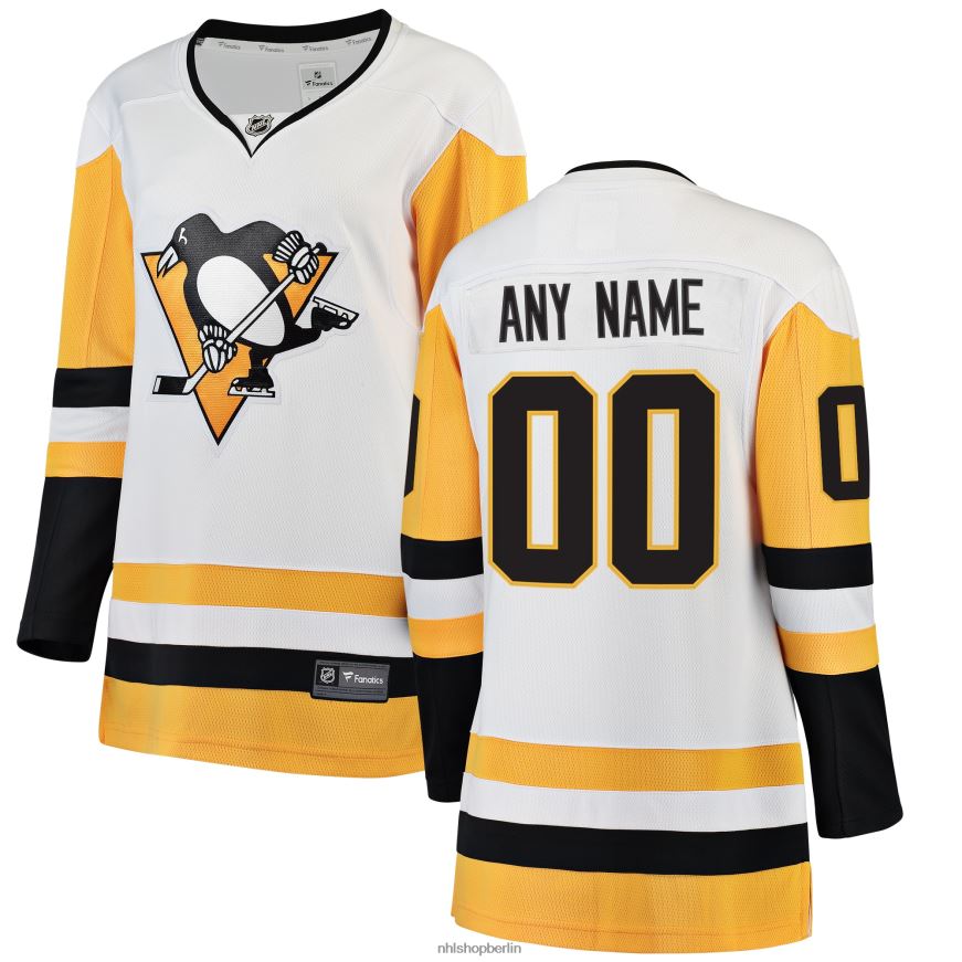 Frauen NHL Weißes individuelles Auswärtstrikot der Pittsburgh Penguins mit Fanatics-Logo Kleidung BF680T1987