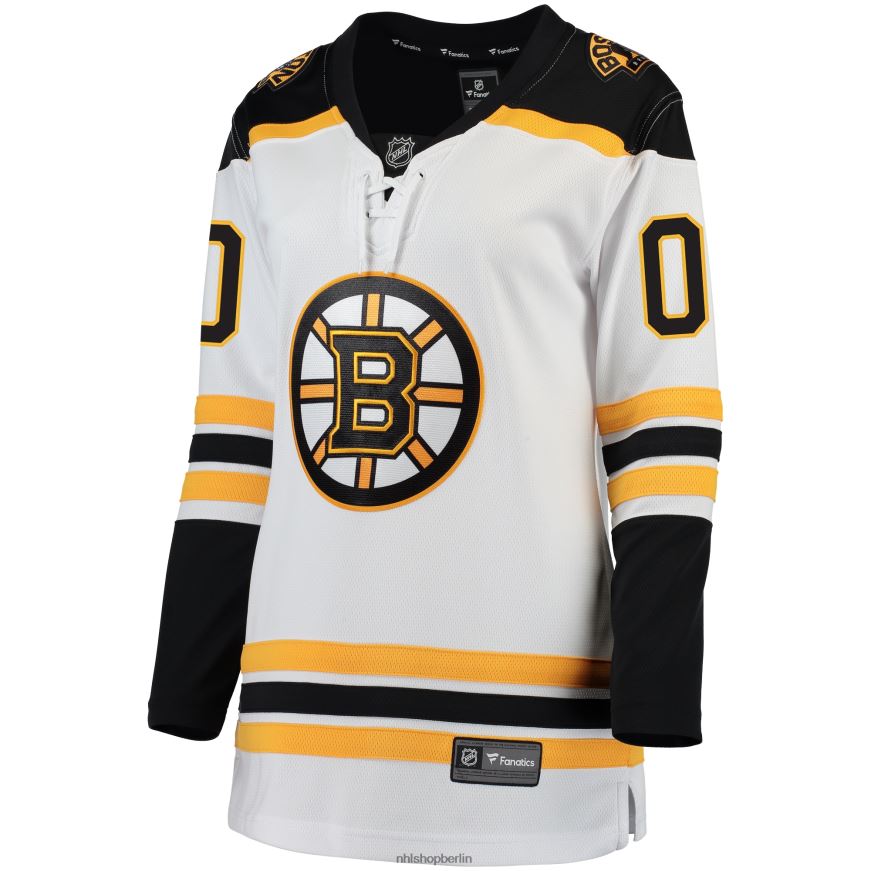 Frauen NHL Weißes individuelles Auswärtstrikot mit Fanatics-Logo der Boston Bruins Kleidung BF680T319