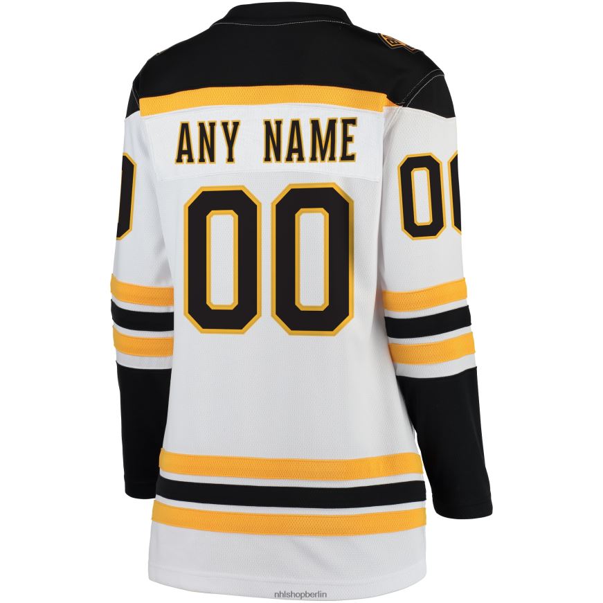 Frauen NHL Weißes individuelles Auswärtstrikot mit Fanatics-Logo der Boston Bruins Kleidung BF680T319