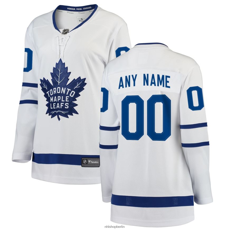 Frauen NHL Weißes individuelles Auswärtstrikot mit Fanatiker-Logo der Toronto Maple Leafs Kleidung BF680T1184