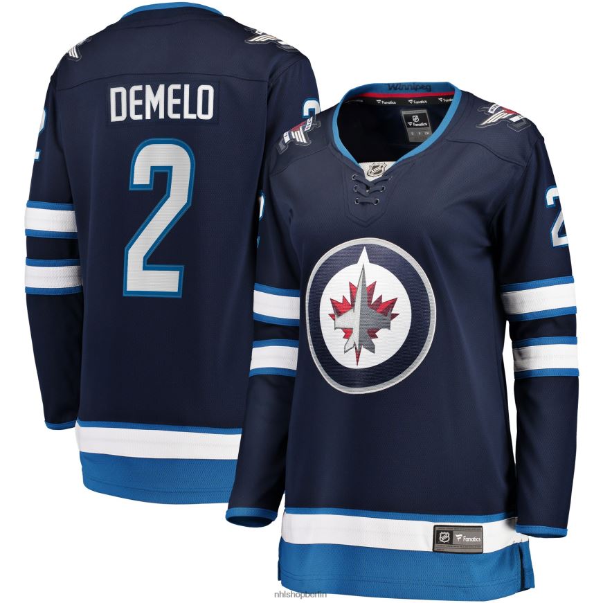 Frauen NHL Winnipeg Jets Dylan Demelo Fanatics-Heimtrikot für Breakaway-Spieler in Marineblau Kleidung BF680T2114