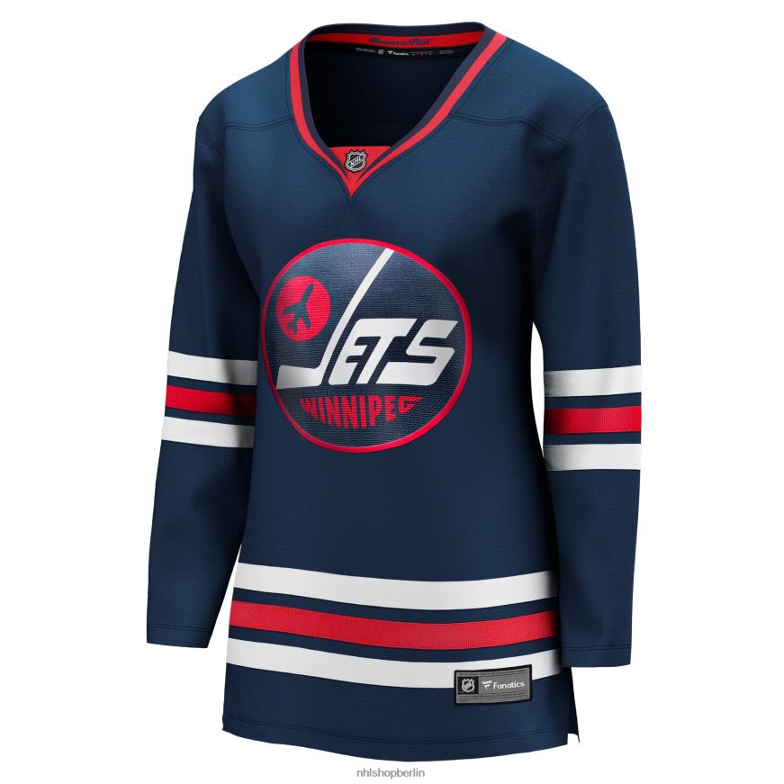 Frauen NHL Winnipeg Jets Fanatics Branded Navy 2021/22 Alternatives Premier Breakaway-Spielertrikot Kleidung BF680T1035