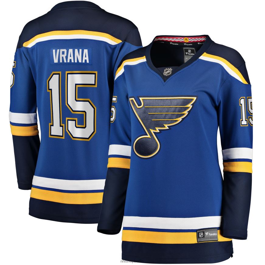 Frauen NHL st Blaues Breakaway-Heimtrikot mit Louis Blues-Logo von Jakub Vrana Fanatics Kleidung BF680T1202