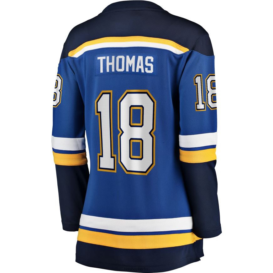 Frauen NHL st Blaues Heim-Ausreißer-Spielertrikot mit Louis Blues Robert Thomas Fanatics-Logo Kleidung BF680T1499