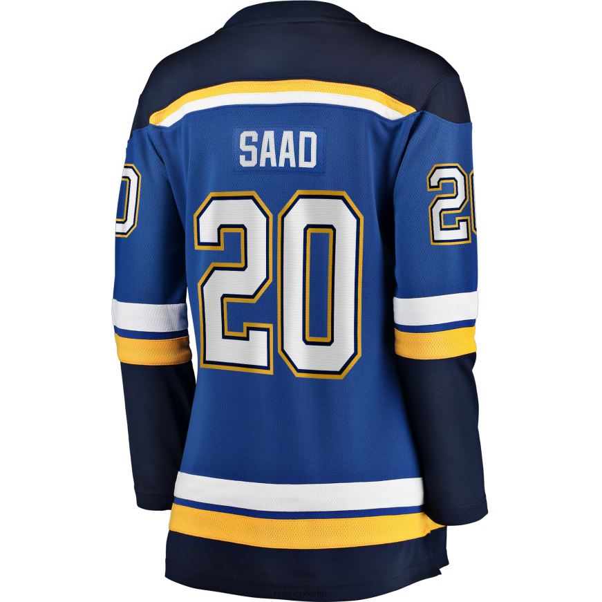 Frauen NHL st Blaues Heim-Ausreißertrikot mit Brandon Saad Fanatics-Logo der Louis Blues Kleidung BF680T1808