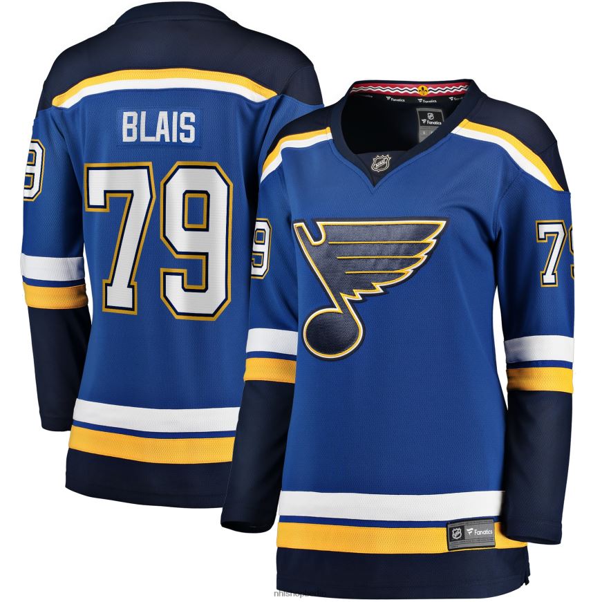 Frauen NHL st Blaues Heim-Breakaway-Trikot der Louis Blues mit Fanatics-Logo von Sammy Blais Kleidung BF680T921