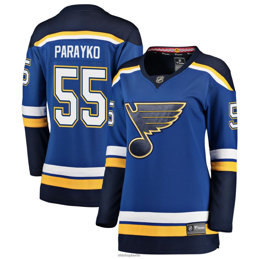 Frauen NHL st Blaues Home-Premier-Breakaway-Spielertrikot mit Louis Blues Colton Parayko Fanatics-Logo Kleidung BF680T1297