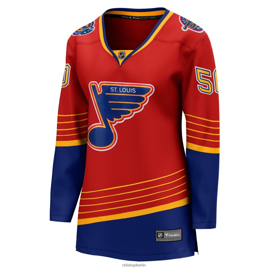 Frauen NHL st Louis Blues Jordan Binnington Fanatics Branded Red 2020/21 Special Edition Breakaway-Spielertrikot Kleidung BF680T1020