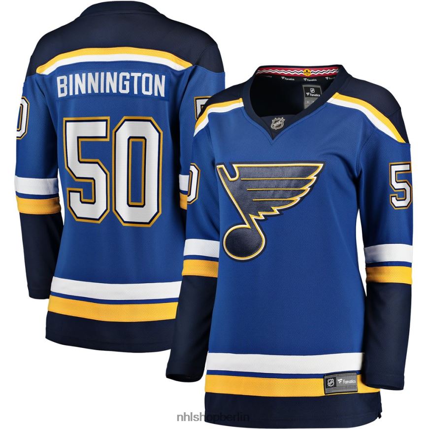 Frauen NHL st Louis Blues Jordan Binnington Fanatics Branded Royal Home Premier Breakaway Player-Trikot Kleidung BF680T283