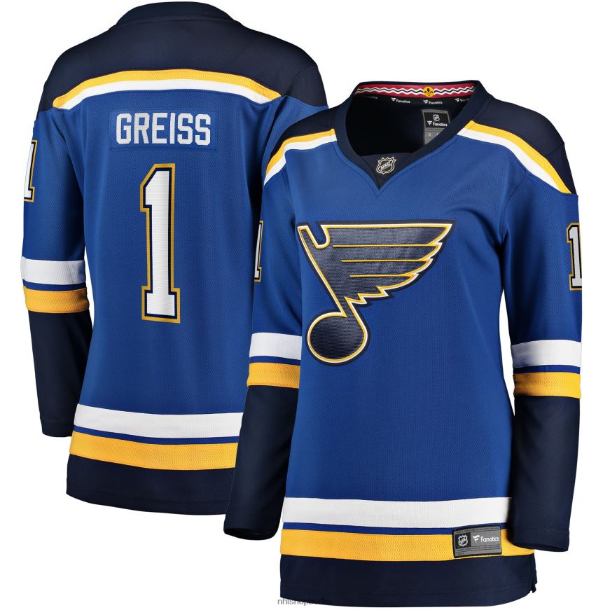 Frauen NHL st Louis Blues Thomas Greiss Fanatics-gebrandetes blaues Home-Breakaway-Spielertrikot Kleidung BF680T1981