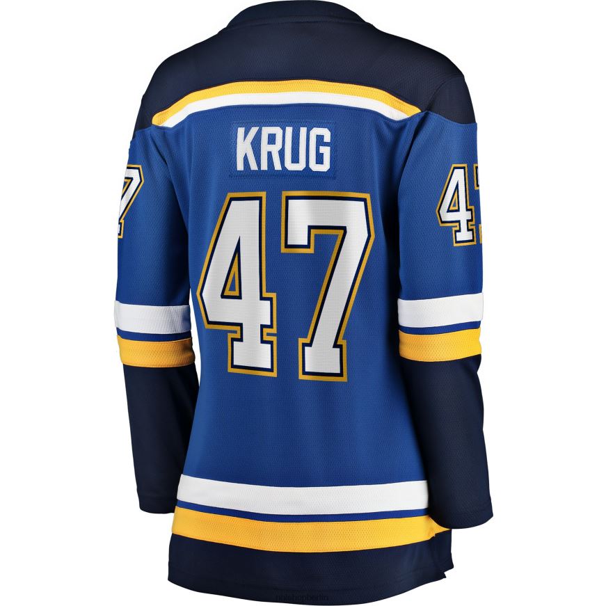 Frauen NHL st Louis Blues Torey Krug Fanatics-gebrandetes blaues Home-Premier-Breakaway-Spielertrikot Kleidung BF680T1833