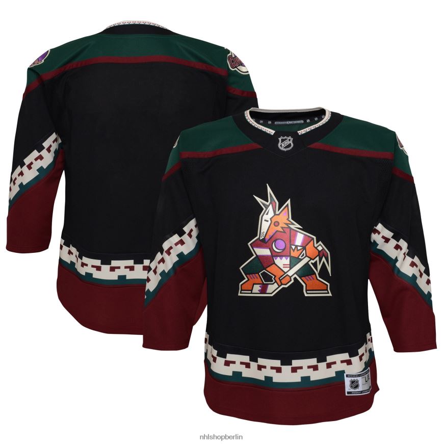 Jugend NHL Arizona Coyotes 2021/22 Heim-Premier-Trikot in Schwarz Kleidung BF680T739