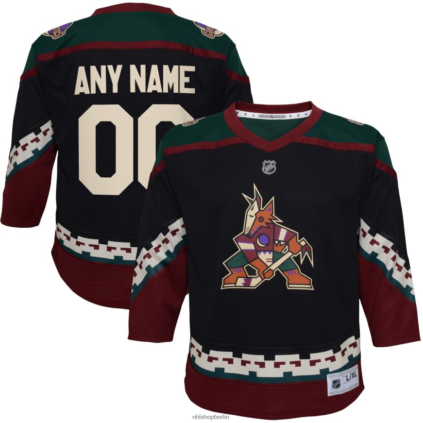 Jugend NHL Arizona Coyotes 2021/22 Heim-Replika-Trikot in Schwarz Kleidung BF680T528