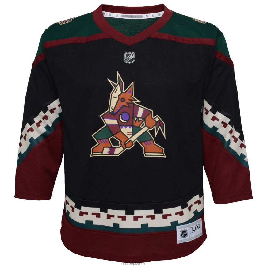 Jugend NHL Arizona Coyotes 2021/22 Heim-Replika-Trikot in Schwarz Kleidung BF680T528