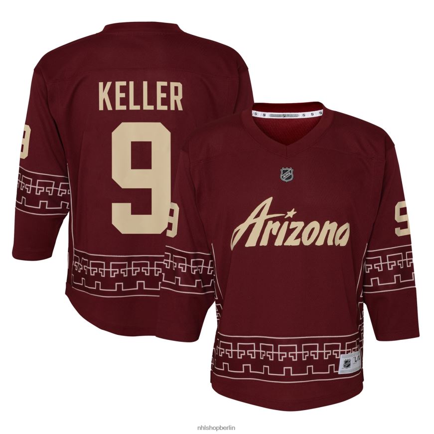 Jugend NHL Arizona Coyotes Clayton Keller Garnet Alternative 2022/23 Replika-Spielertrikot Kleidung BF680T599