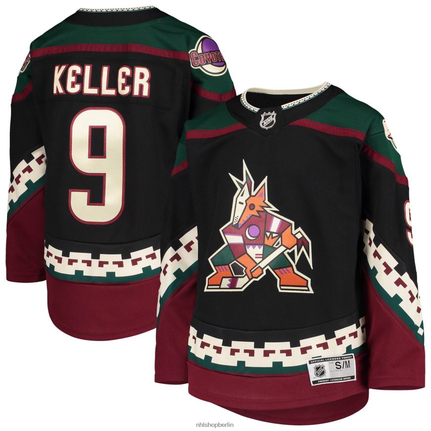 Jugend NHL Arizona Coyotes Clayton Keller Schwarzes Home-Premier-Spieler-Trikot Kleidung BF680T737