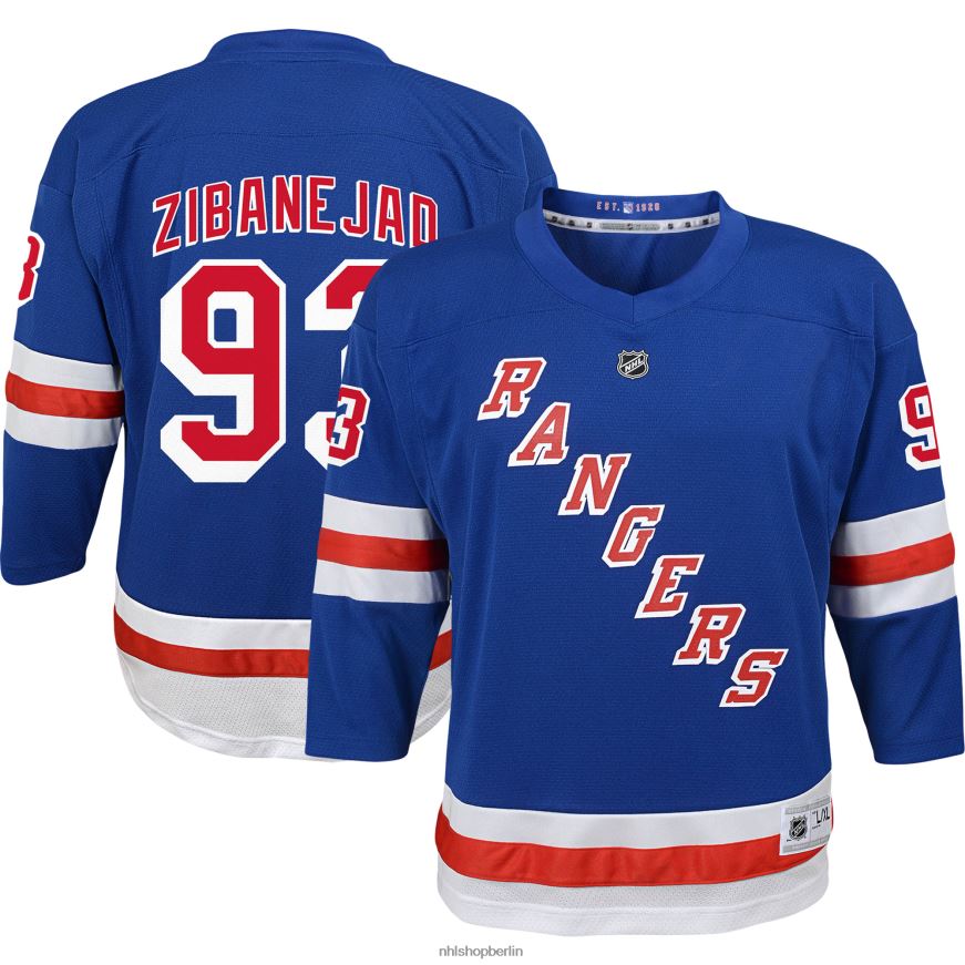 Jugend NHL Blaues Replica-Heimtrikot der New York Rangers von Mika Zibanejad Kleidung BF680T94