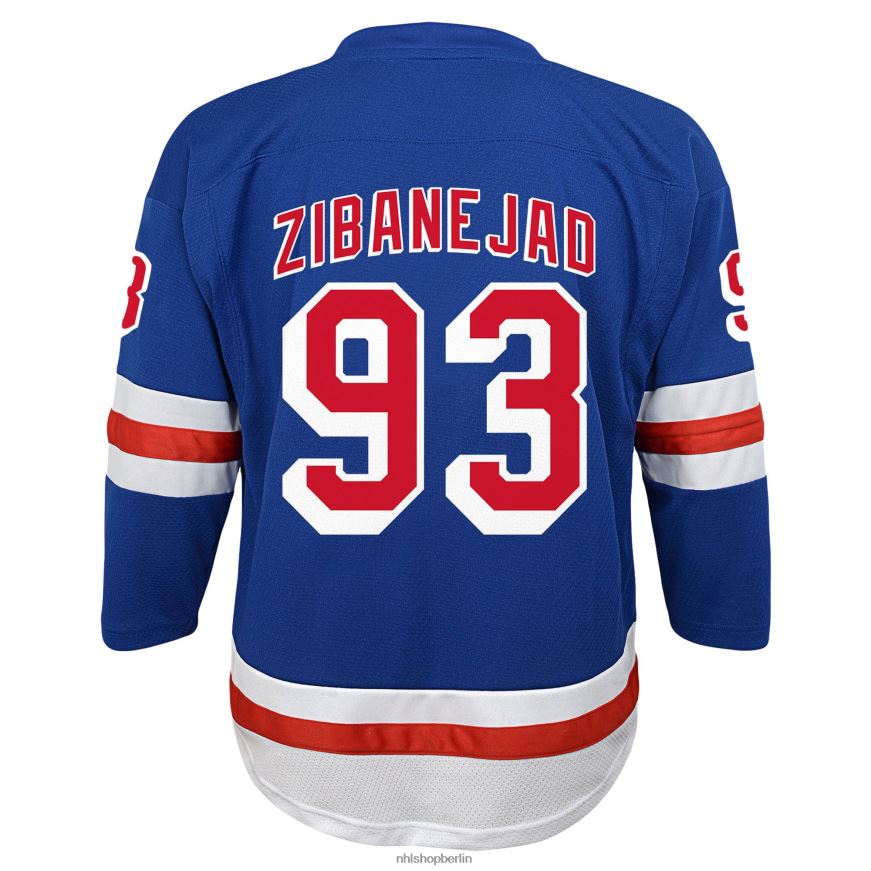 Jugend NHL Blaues Replica-Heimtrikot der New York Rangers von Mika Zibanejad Kleidung BF680T94